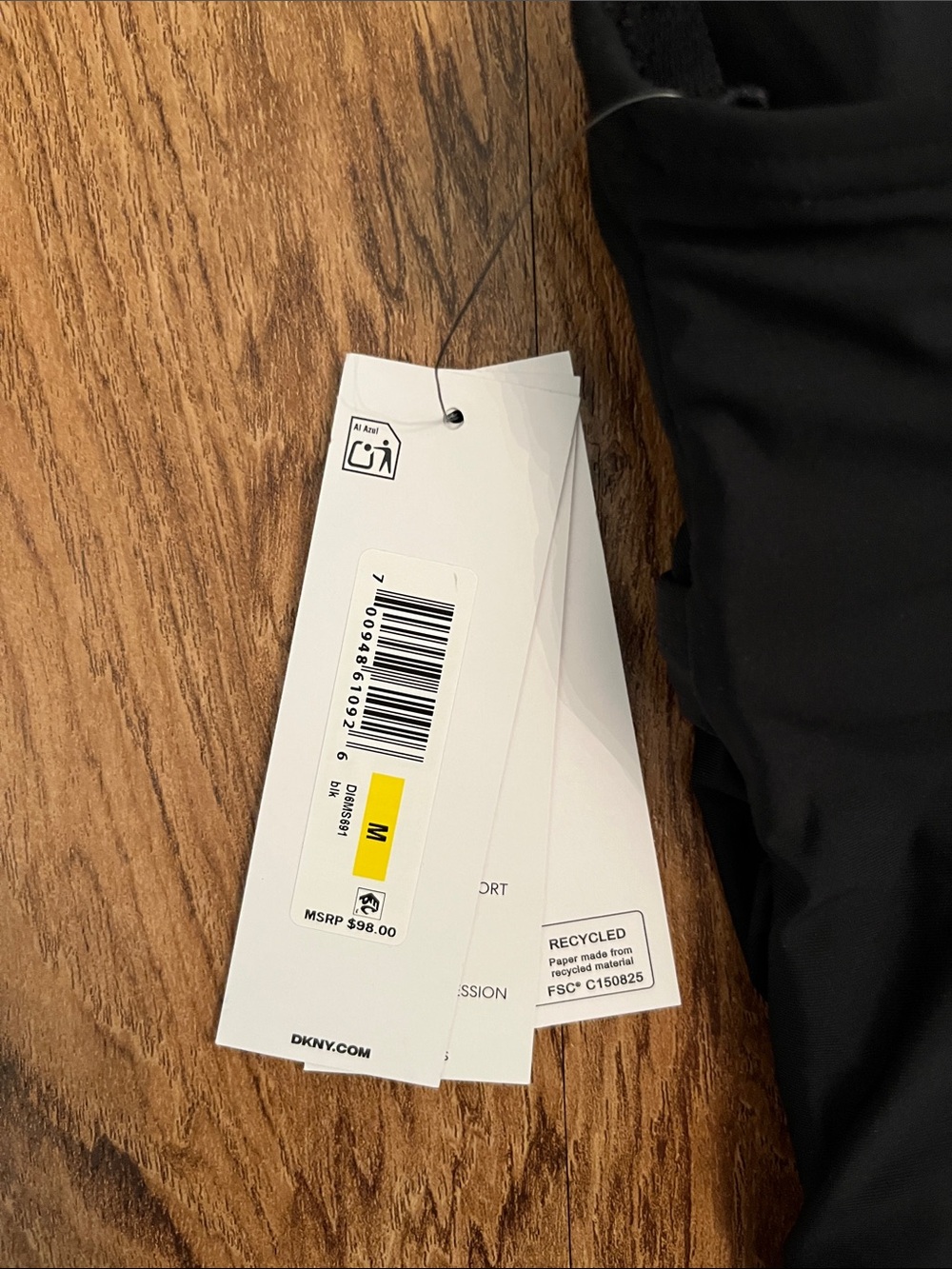 NWT DKNY Ruffle Plunge Underwire Tummy Control One Piece Swimsuit Black - Picture 10 of 10